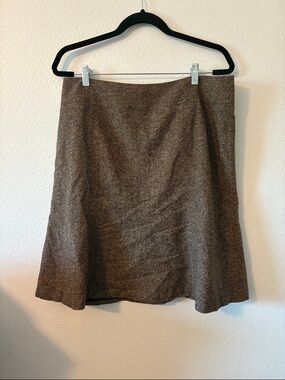 Talbots Brown Tweed A-Line Skirt